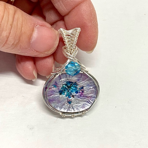 HANDCRAFTED Triplet Stone Hand Wrapped Pendant, Artisan Handmade Jewelry Gift - Picture 9 of 10